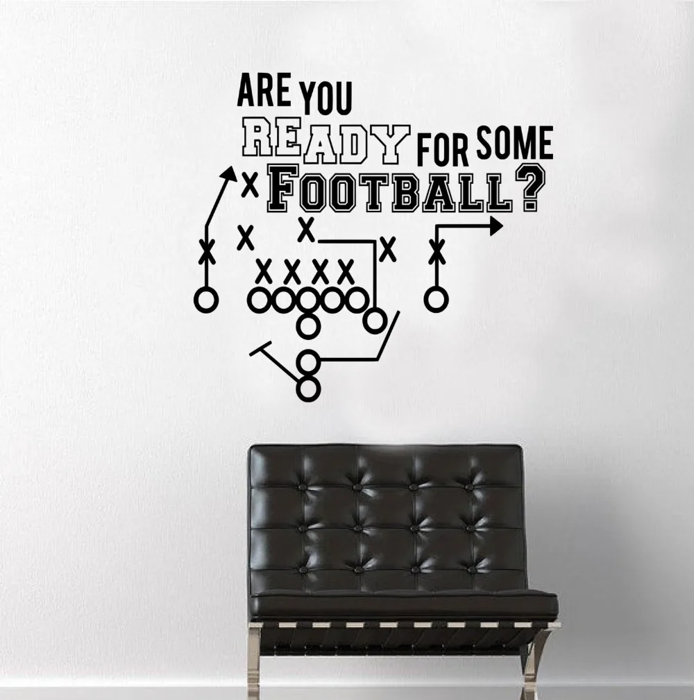 Съемный Цитата Спортивная наклейка-Готовы ли вы по какой-то футбола для