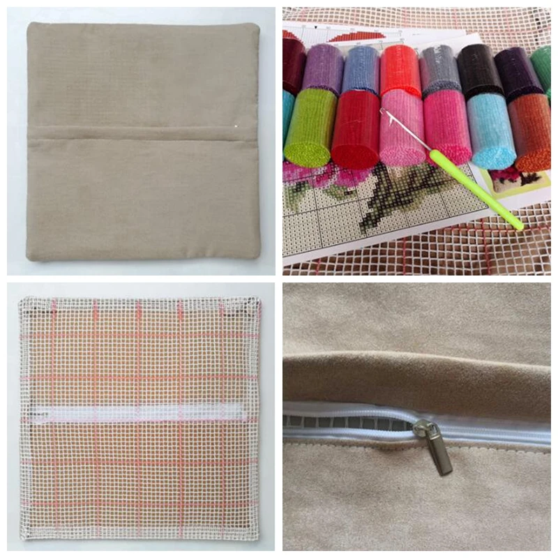 Чехол для подушки с изображением животных Cat Набор изготовления крючков и