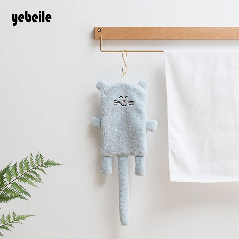 Yebeile nicekids полотенце, кухонное полотенце, полотенце для ванной комнаты, милое полотенце для кошек и собак, мягкая ткань для взрослых 23*46 см, протрите подвесное животное из мультфильма