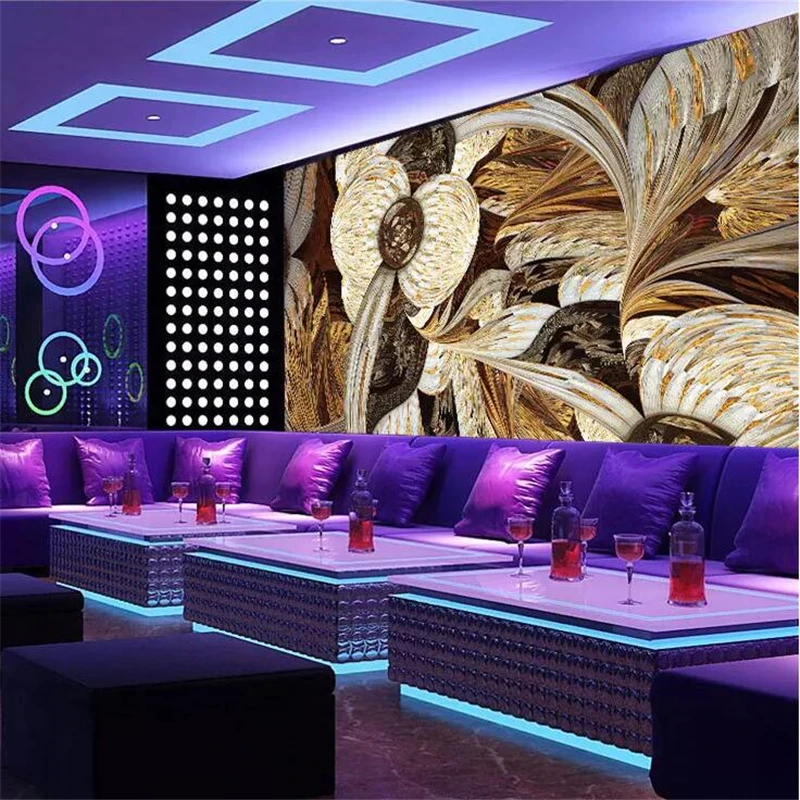 wellyu Custom wallpaper diamond art bar KTV background custom large mural green papel de parede para quarto | Обустройство дома