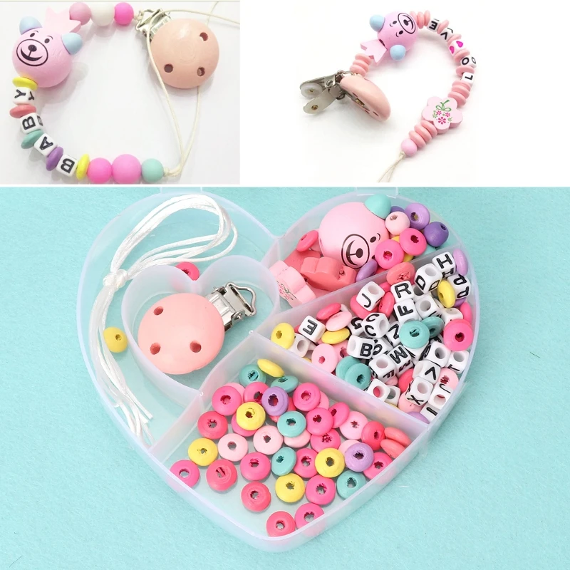 Набор детских пустышек с цепочкой необработанные деревянные бусины сделай сам
