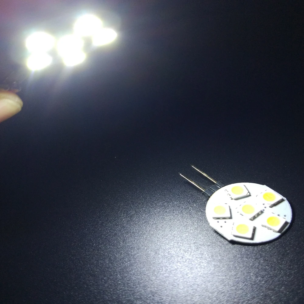 10 шт. G4 5050 6 светодиодов 12 В постоянного тока W5W SMD светодиодные домашние фонари RV
