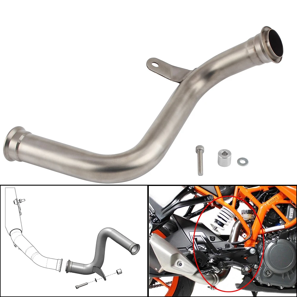 

Exhaust Muffler Mid Pipe For KTM RC 125 390 Duke 2017 2018 2019 RC125 RC390 Duke125 Duke390 Motorcycle Eliminator Link Pipe