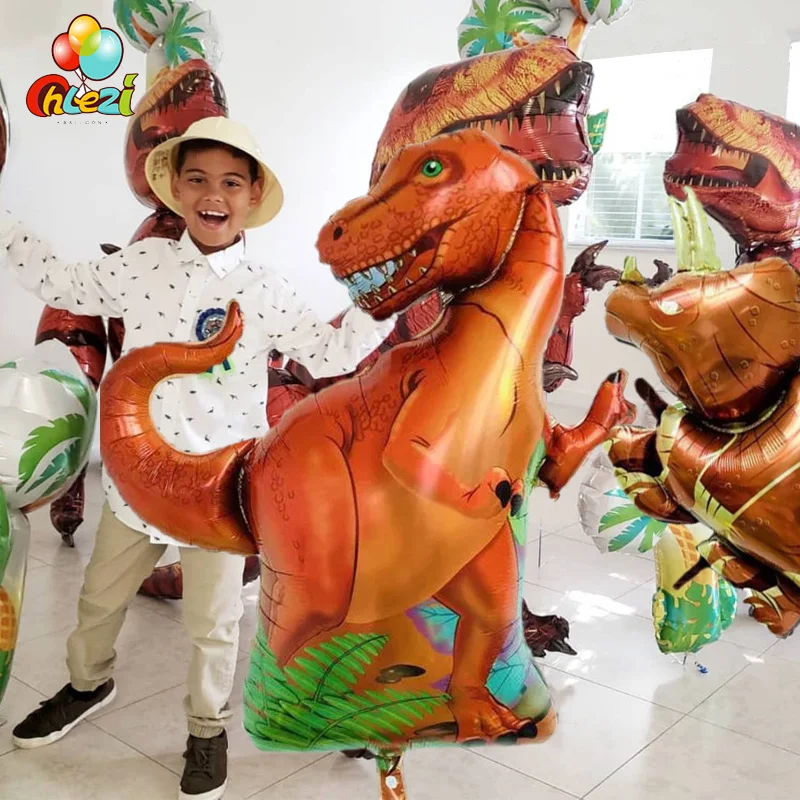 

1pcs Tyrannosaurus Raptors Triceratops Jurassic Dinosaur Big Size Balloons Boy' Birthday Party Decor Baby Shower Helium Globos