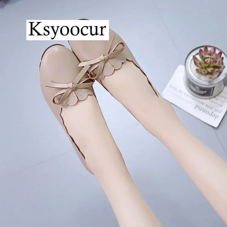 Brand Ksyoocur New Ladies Flat Shoes Casual Women Shoes Comfortable Round Toe Flat Shoes Spring/summer Women Shoes X04