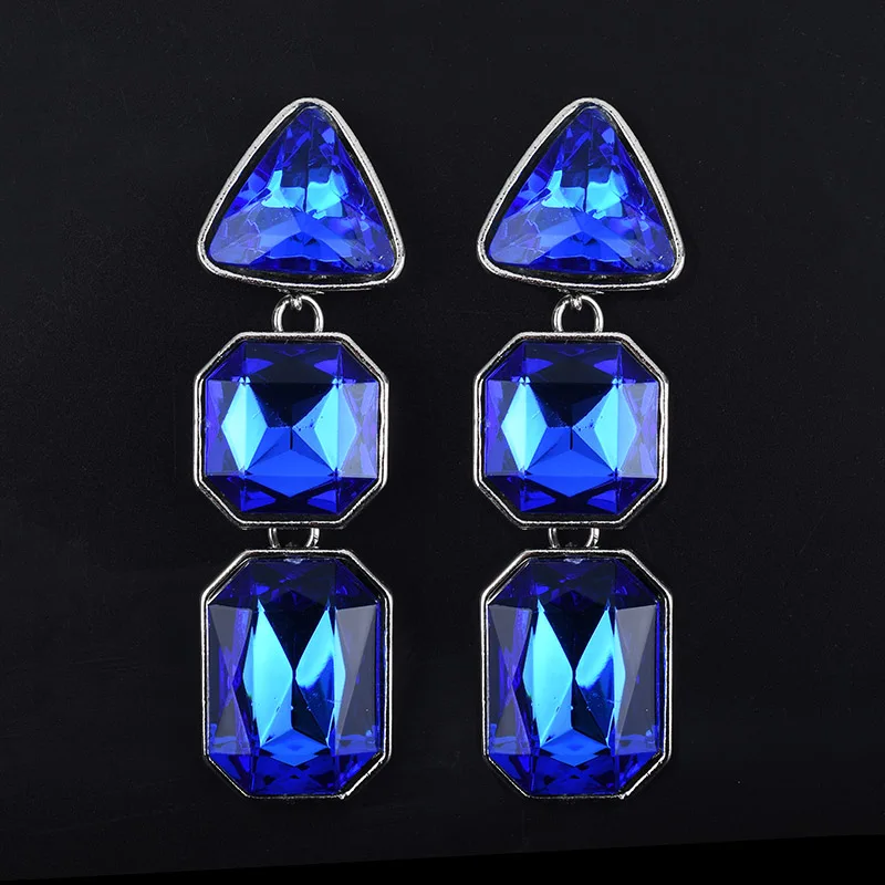 2020 Exquisite Vintage Classic brincos trend crystal geometric long stud earrings women red fashion statement earings | Украшения и