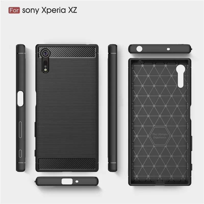 High quality Carbon Fiber Phone Case For Sony Xperia XZ F8332 / XZs G8232 Silicone Anti-drop Cover 5.2&quot Capa | Мобильные