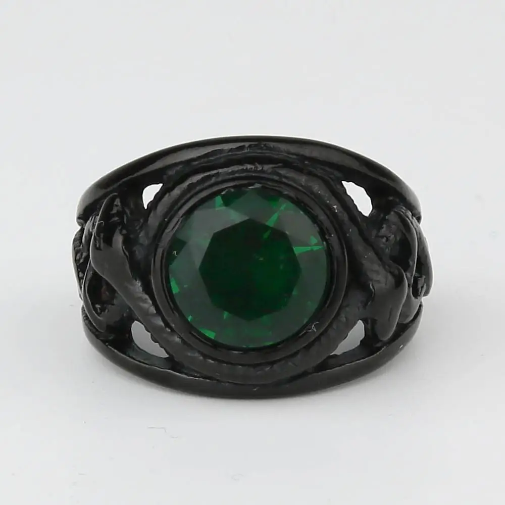 Мужское двойное кольцо Valily из нержавеющей стали с красными/черными/зелеными