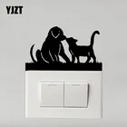 YJZT кошка собака Мёд друг мультфильм настенная наклейка с животными Детская комната Декор Искусство виниловый стикер для переключателя 17SS0418