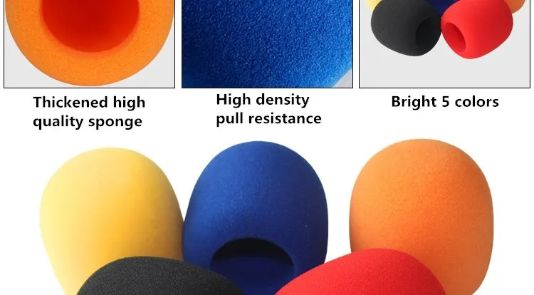 SHELKEE hot sale 5 colors thick soft sponge microphone windshield windshield microphone set phone headset microphone cover