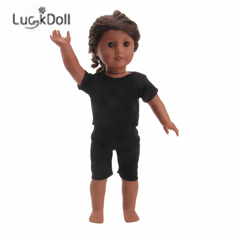 LUCKDOLL повседневная однотонная хлопковая спортивная одежда 18 дюймов американская