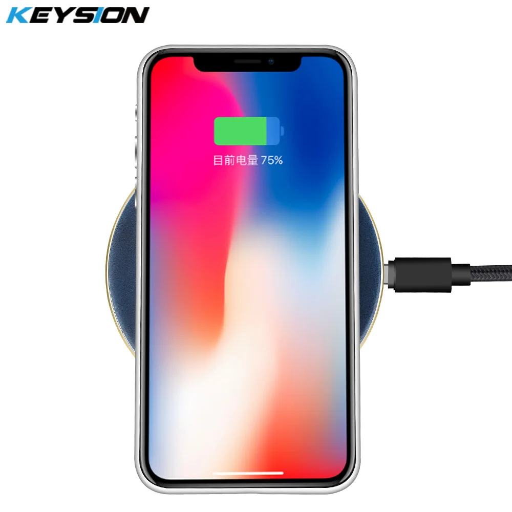KEYSION 10 8 Вт Qi Быстрое беспроводное зарядное устройство с ЧПУ металлическая