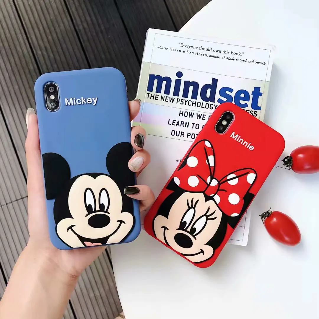 Милый мультфильм 3D Микки и Минни Маус Утка резиновая чехол для iPhone 6 6S Plus 6splus 7 8 X XS