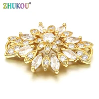 2129mm high quality cubic zirconia cz flower pendants connector mixed color hole 1 5mm model vs188