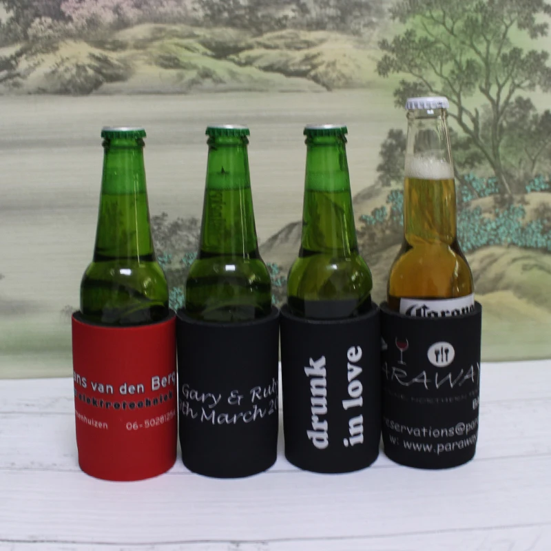 200 шт меньший размер может охладить тонкий Stubbie кулер заказной печати ваш дизайн неопреновый держатель для банки пива для рекламы, для свадьбы