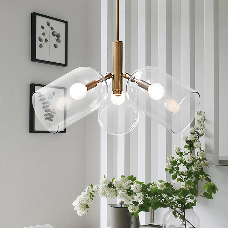 Светильники в скандинавском стиле Минималистичная Люстра для ресторана три