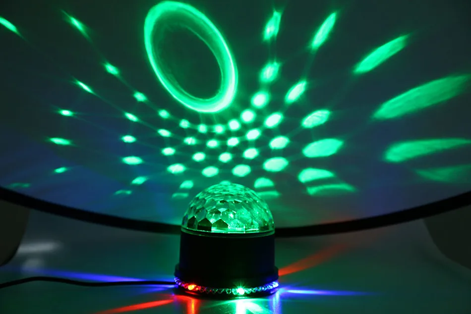 Мини светодиодный Цвет изменения RGB свет диско звук Активизированный Лампа 15 Вт 2