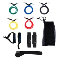 bouti1583 new 11 pcsset latex resistance bands workout exercise pilates yoga crossfit fitness tubes pull rope