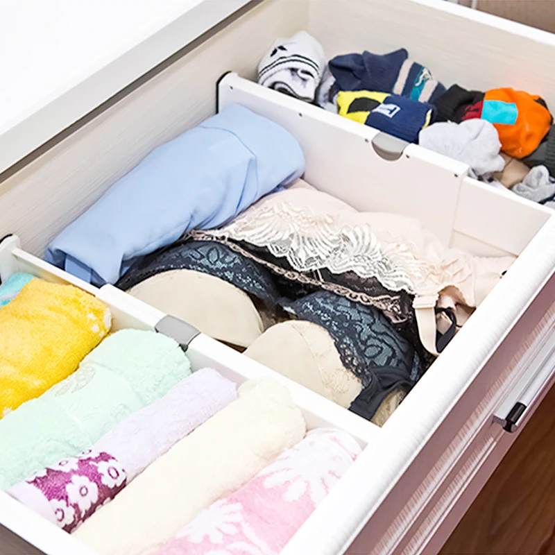 Expandable Drawer Dividers Underwear Bra Sock Tie Storage Divider Kitchen Bedroom Tidy Organizer | Дом и сад
