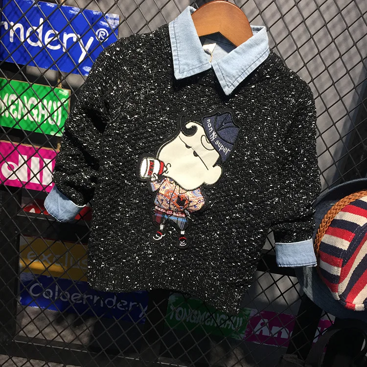 Children's Clothes Toddler Boys Clothing Sets Spring Boy Round Collar Cloth Sweater Shirt and Trousers Children | Детская одежда и