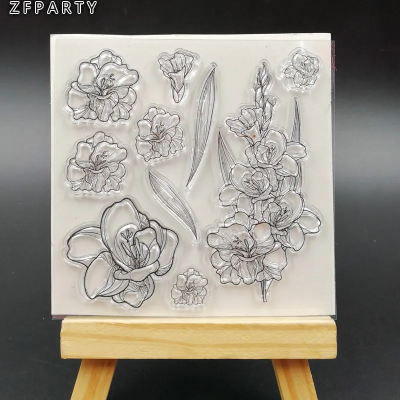 stamp 2 ZFPARTY цветы прозрачный силиконовый штамп для скрапбукинга DIY/фотоальбом декоративный прозрачный штамп - Цвет: stamp 2
