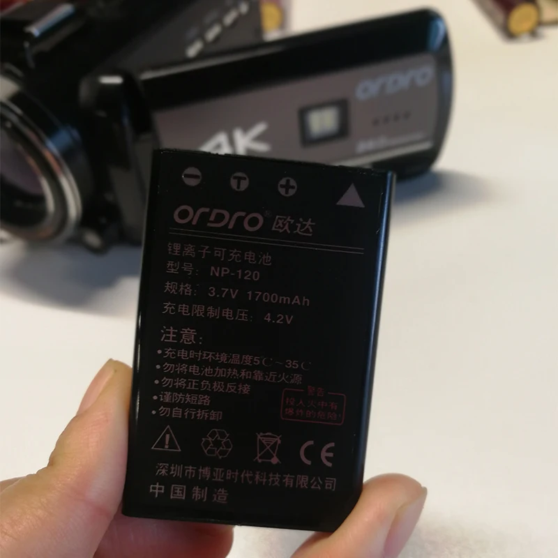 1700mah Np-120 перезаряжаемые видеокамеры батарея камеры для Ordro AC3 AC5 | Электроника