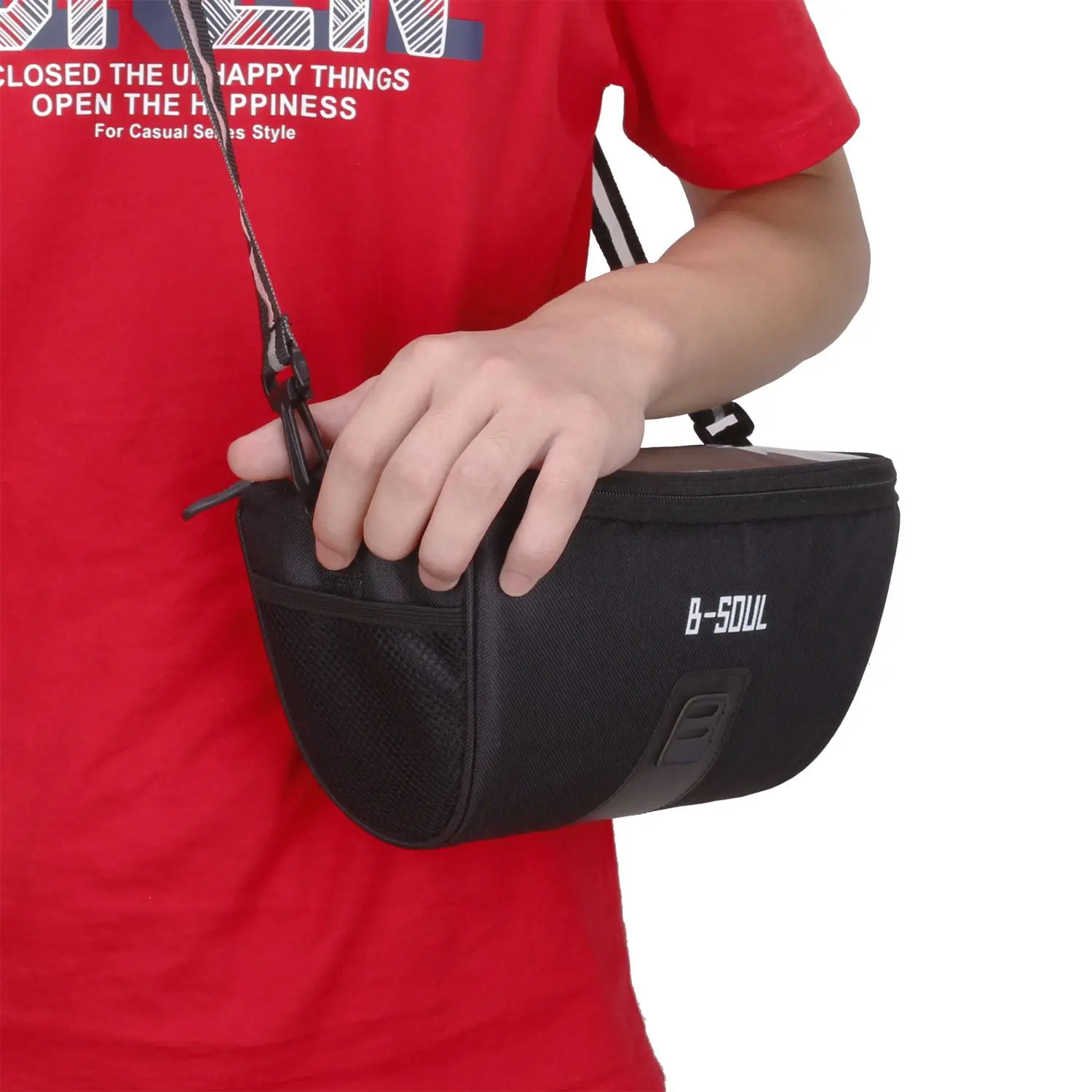 FLGT-B-SOUL Black Bicycle Bike Handlebar Bag Front Tube Pocket Shoulder Pack Outdoor | Спорт и развлечения