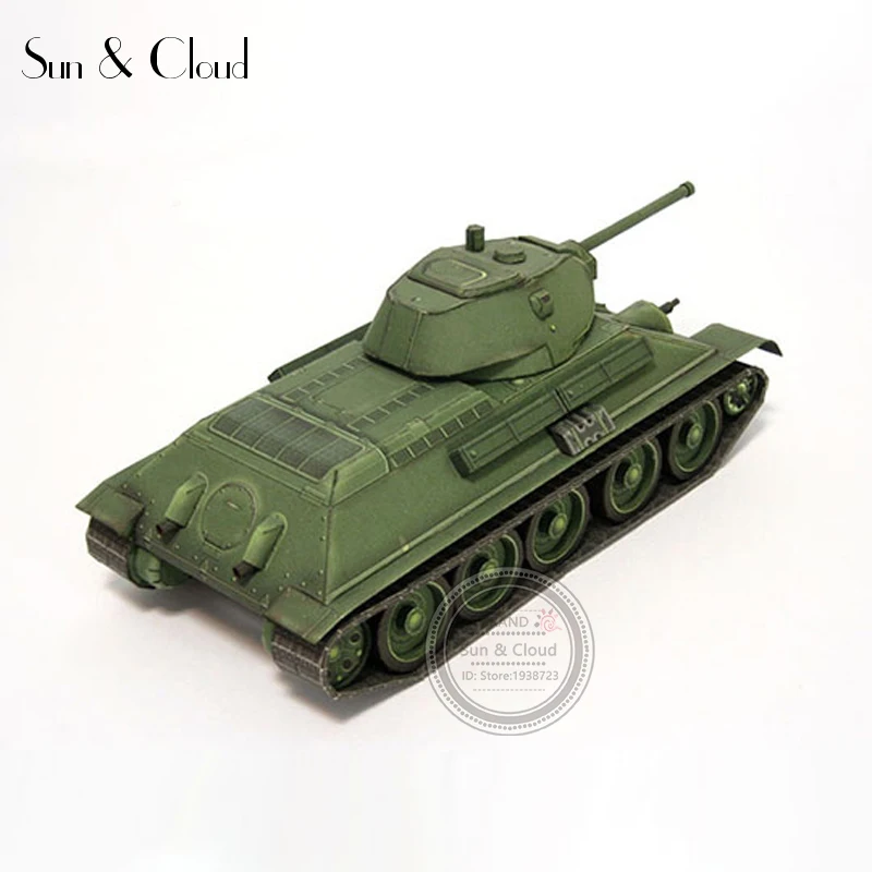 1:35 Россия Советы 3D T-34 Танк Бумажная модель Второй мировой войны собрать ручной работы игра-головоломка DIY детские игрушки