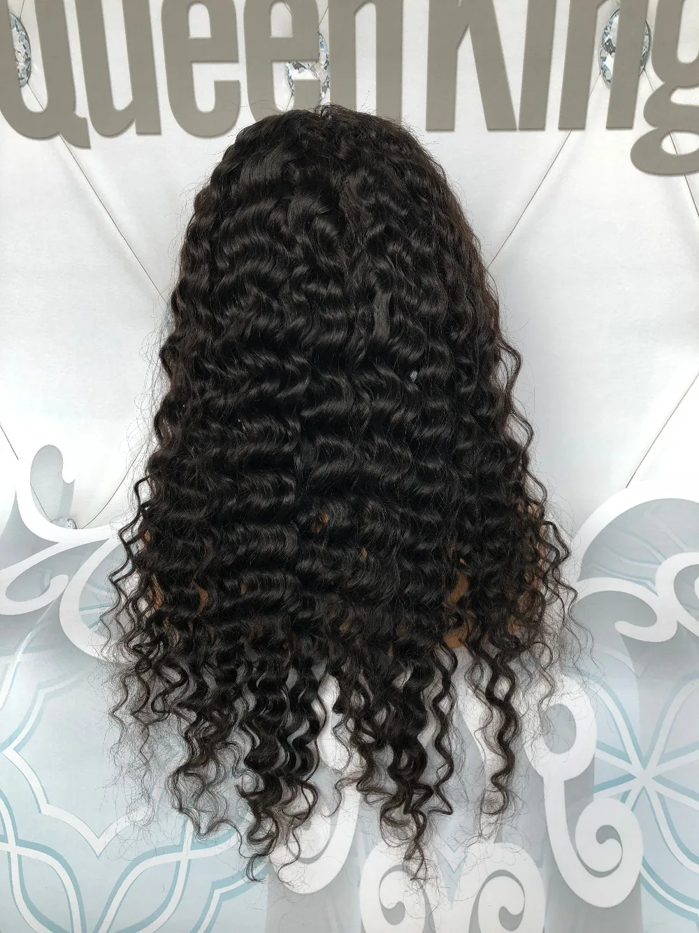 QueenKing волос 180% плотность полный парик шнурка натуральный цвет бразильский натуральные волосы глубокая волна предварительно выщипанные волосы