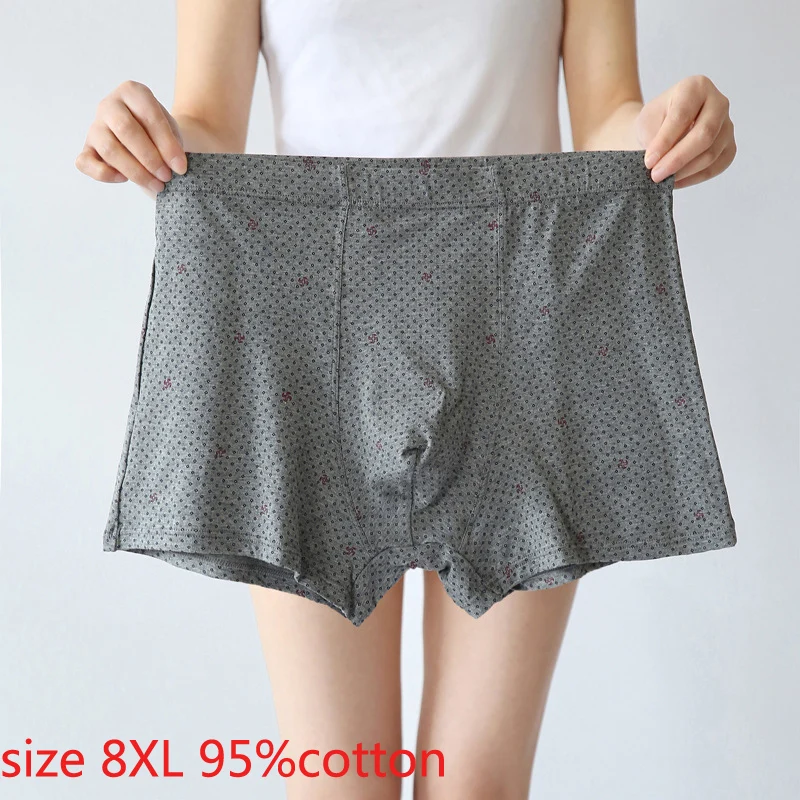 

new arrival Male 95%Pure Cotton Mid waist Loose Comfortable super Large Mens Underwear Boxers plus size 8XL