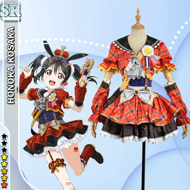Rolecos японского аниме Love Live! Костюмы для косплея Idol возбуждение Косака Хонока