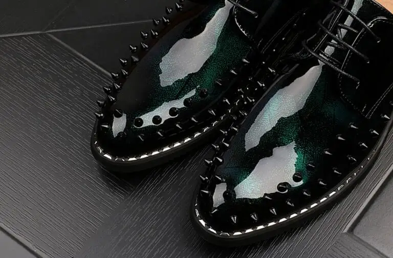 Модная мужская деловая обувь дизайнерские блестящие красные модельные туфли на