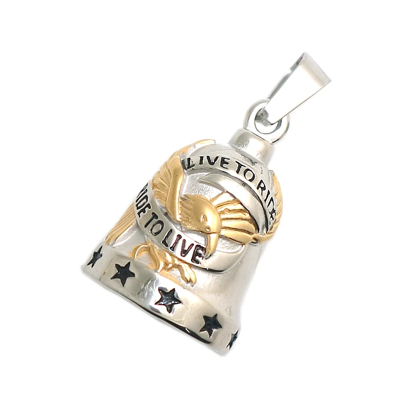 Restock унисекс 316L из нержавеющей стали Ride to Live, жить, чтобы ездить классный Орел звезды Байкер имеют звуковое кольцо подвеска-колокольчик новинка подарок