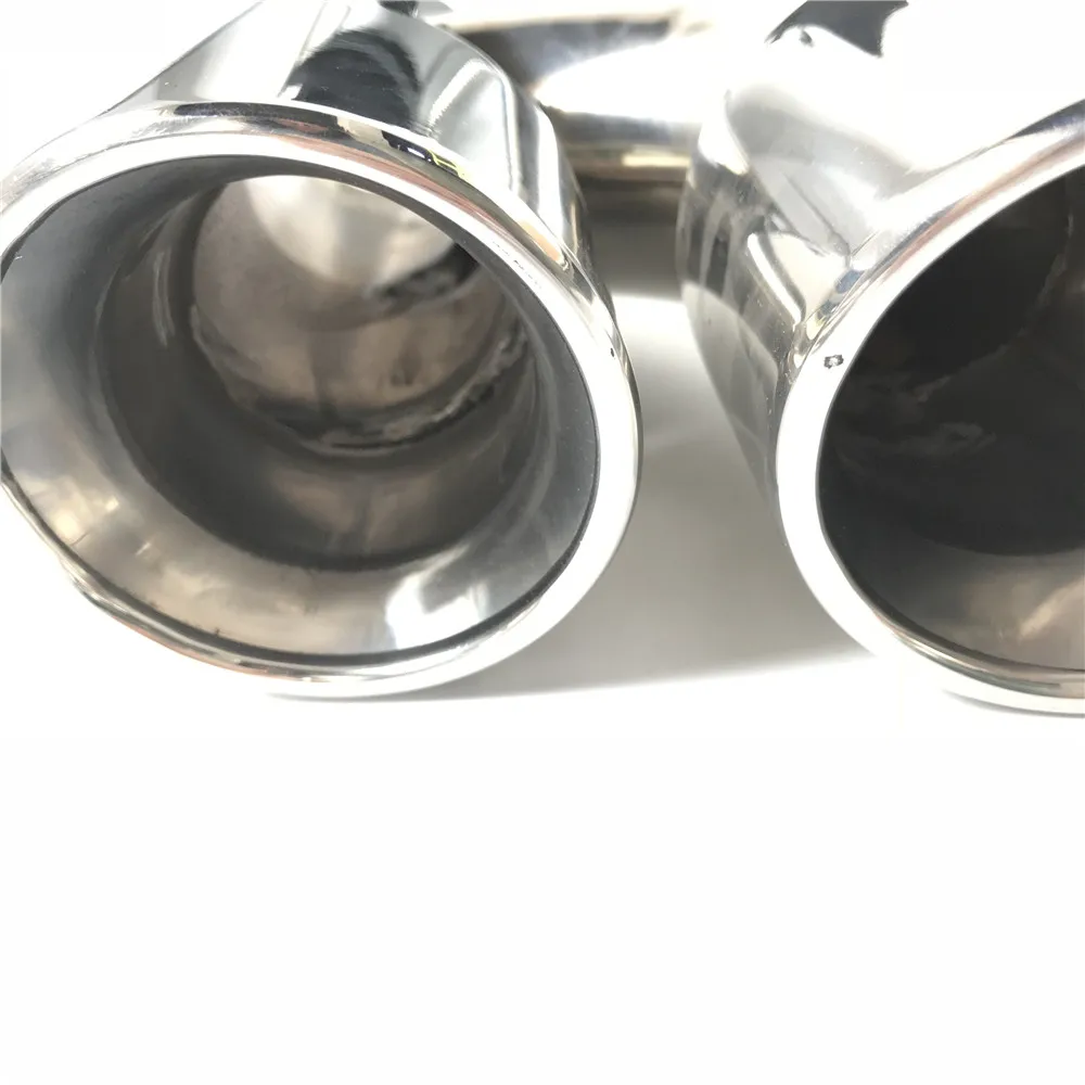 1 пара (левый и правый) наконечник трубы из нержавеющей стали четырехсторонний