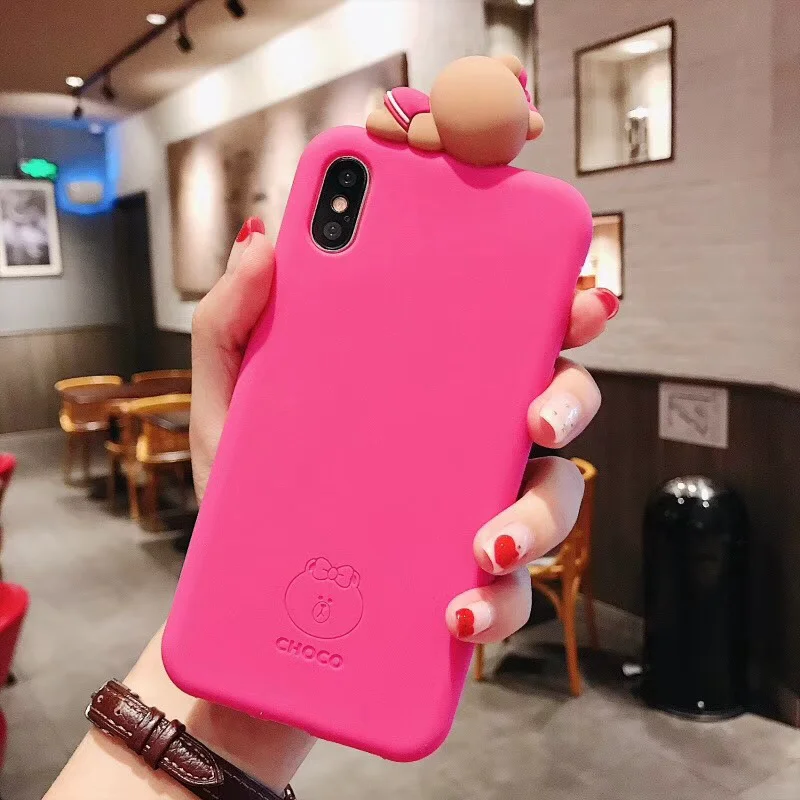 3D милый мультяшный чехол для телефона с спящими животными для iPhone 6, 6s, 7, 8 Plus, X, XR, XS Max, мягкий силиконовый резиновый чехол, чехол, чехол