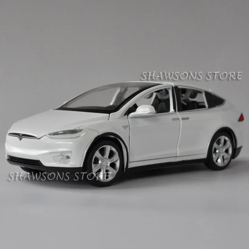 1:32 литьевая модель автомобиля игрушки Tesla Model X 90D Pulll Реплика со звуком и
