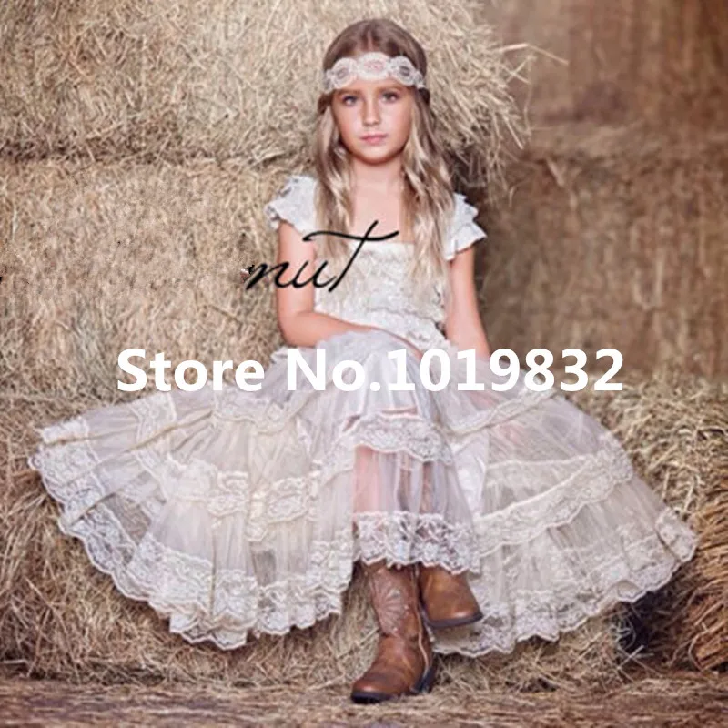 Одежда для девочек цвета слоновой кости кружевные фатиновые Бальные платья с