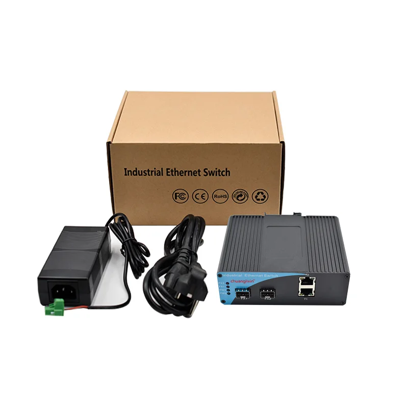 IP40 POE коммутатор 4 порта ethernet порт 2 SFP ПОРТ 1000 м промышленный волоконно-оптический