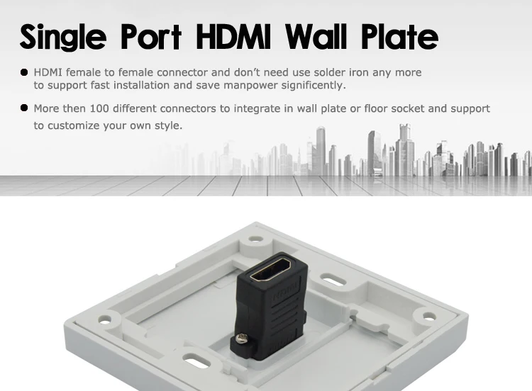 HDMI настенная пластина с задней стороной мама к гнезду разъем Поддержка 3D и 4K