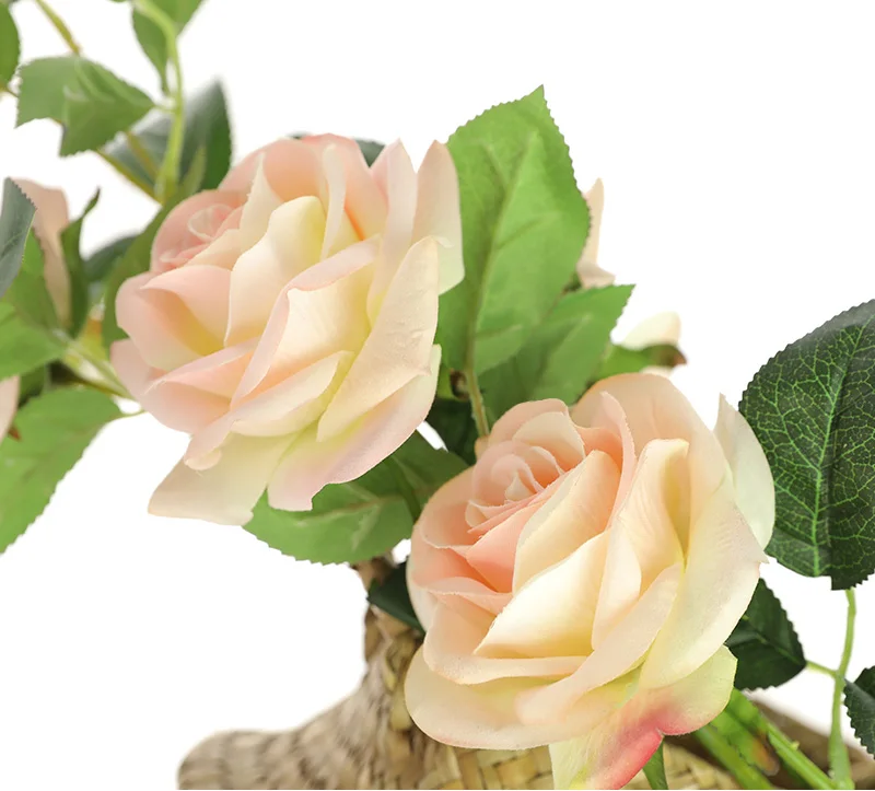 Pink CHENCHENG 93 см 3 головки Искусственные цветы розы Шелковый Искусственный цветок для свадебного стола вечерние украшения для дома осенний Декор - Цвет: Pink