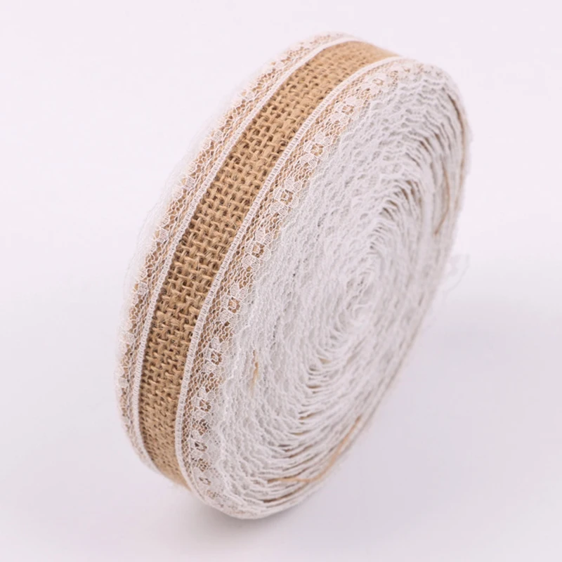 2 м/лот лента из джута мешковины Natural джутовое кружево Vintage конопляная ткань Hessian DIY