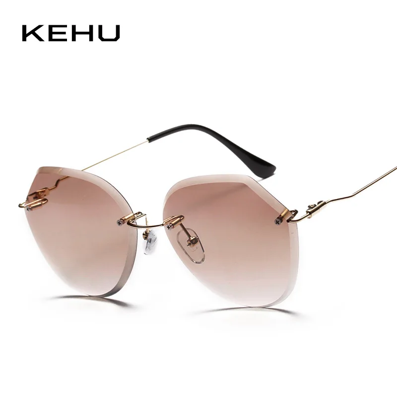 KEHU Fashion Fine Lady Sunglasses Women Brand Designer 2018 New Metal Frameless Sun Glasses Men Retro Goggles K9548 | Аксессуары для