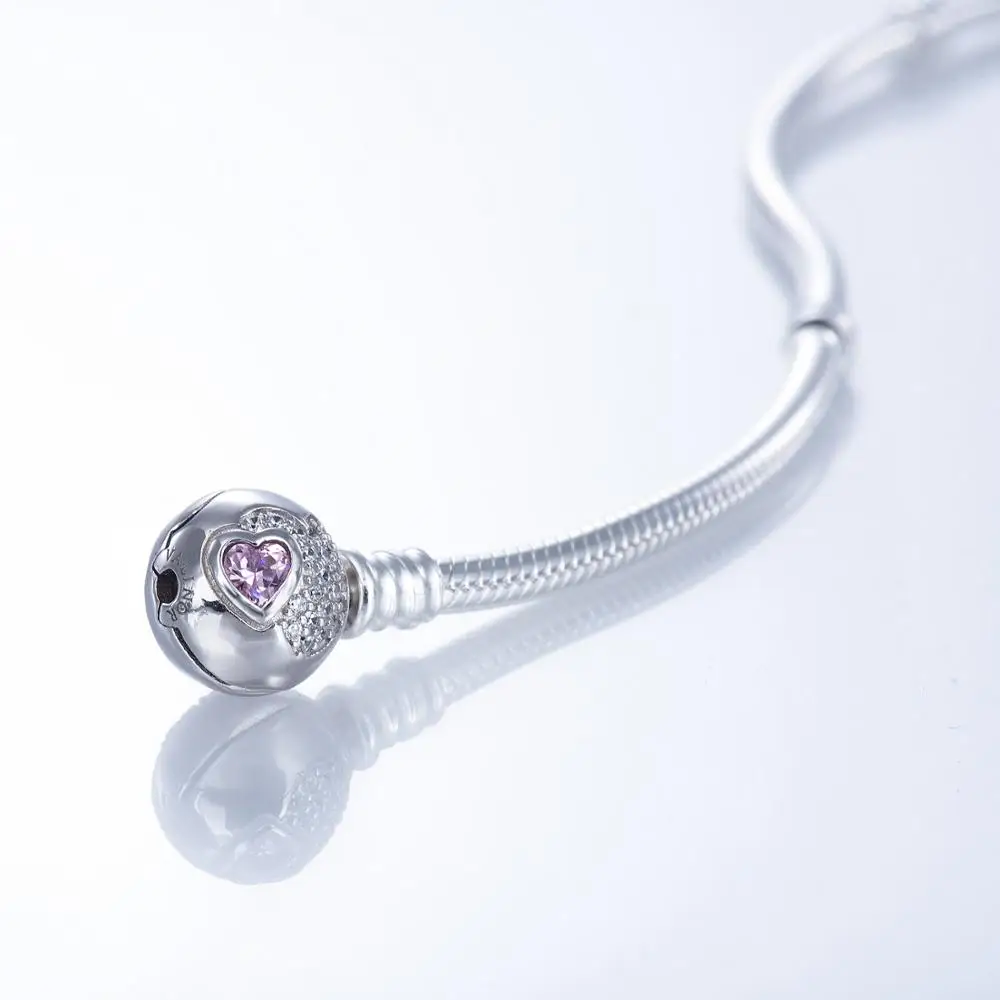 Браслет с розовым фотоэлементом браслеты из серебра 925 пробы JCL002|sterling silver bracelet|925