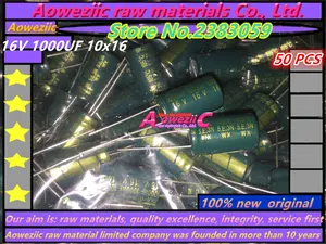 Aoweziic 50 шт. 16 в 1000 мкФ 10*16 высокочастотный низкоомный Электролитический Конденсатор 1000 мкФ 16 В 8X16
