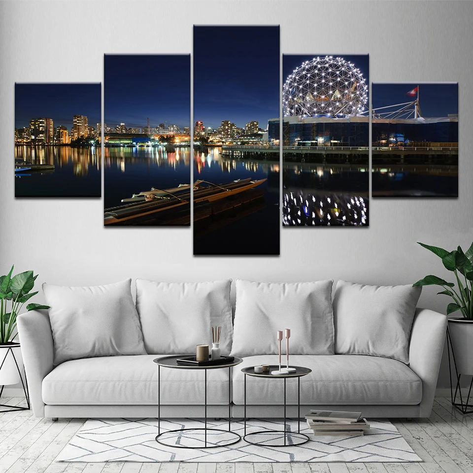 

Canvas Painting Hong Kong Victoria Harbour 5 Pieces Wall Art Painting Modular Wallpapers Poster Print for living room Home Decor