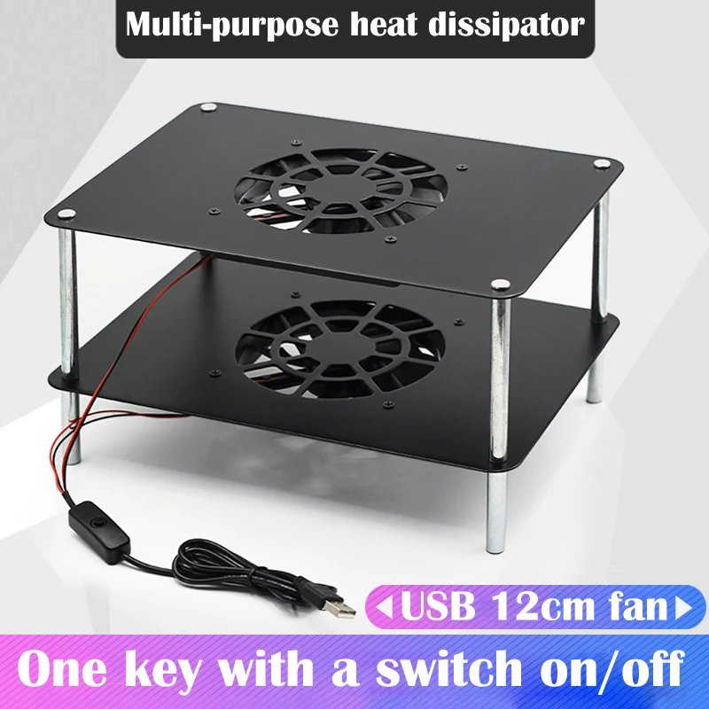 

TV Box Radiator Bracket Set-top box Heatsink notebook Cooler Stand Wireless Router 5v Mute USB Fan Cooling Cooler Support