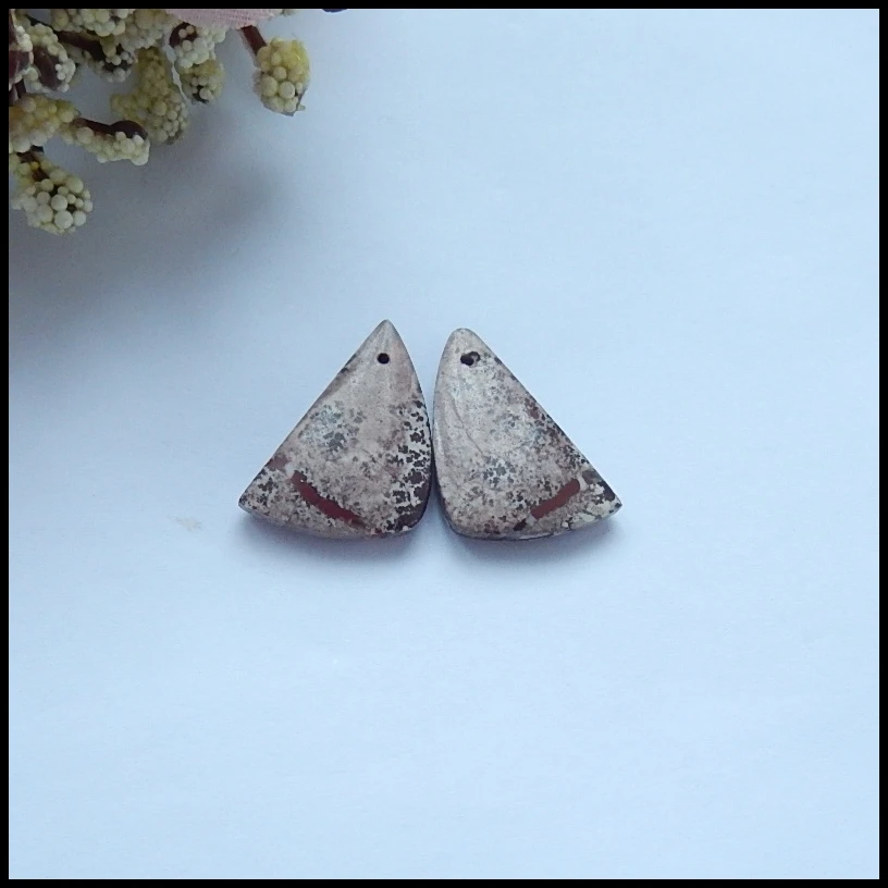 

Wholesale gemstone.Chohua Jasper fashion Earring Cabochon pair,19x12x3mm,3.8g