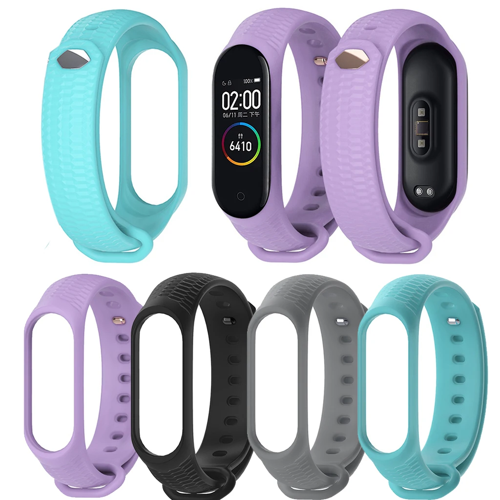 Браслет Correa Mi Band 4 для Xiaomi спортивный мягкий силиконовый сменный TPE ремешок на