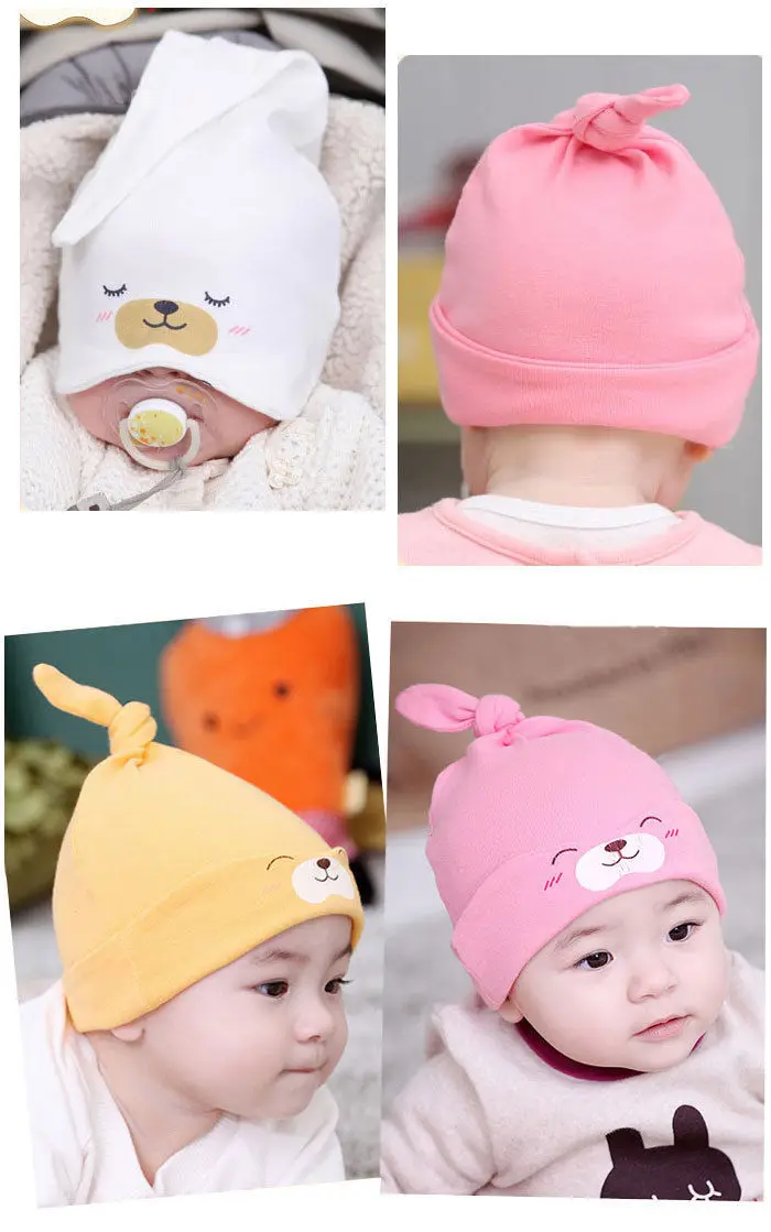 2017 Newborn Baby Infant Toddler Cute Bear Animal Hat Cotton Knotted Beanie Prop Cap | Детская одежда и обувь
