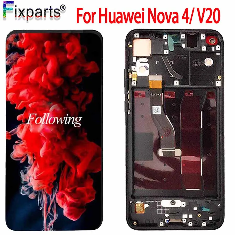 Original 6.4&quotLCD Huawei Nova 4 LCD V20 Display Screen Touch Panel Digitizer Assembly New VCE AL00 Honor View 20 Display|touch screen